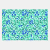 Feuille De Papier Cadeau Iris William Morris, couleurs pastel (Devant)