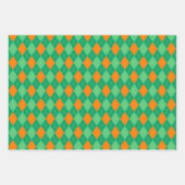 Feuille De Papier Cadeau Irish Green & Orange St. Patrick's Day Motif (Devant)