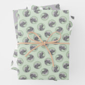 Feuille De Papier Cadeau Irish Wolfhound Painting Grey Original Chien Art (En situation)