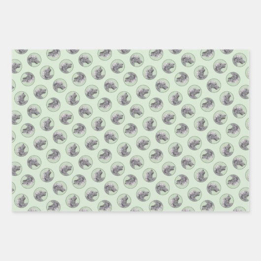 Feuille De Papier Cadeau Irish Wolfhound Painting Grey Original Chien Art (Devant)