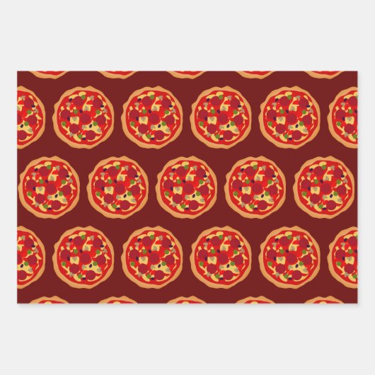 Feuille De Papier Cadeau Italien nourriture drôle pepperoni pizza motif (Devant 2)