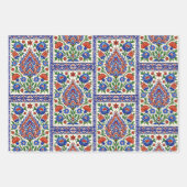 Feuille De Papier Cadeau Iznik - Turkish Ottoman pattern with flowers tulip (Devant 3)