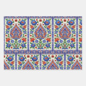 Feuille De Papier Cadeau Iznik - Turkish Ottoman pattern with flowers tulip (Devant 2)