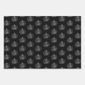 Feuille De Papier Cadeau Jack-o'-lantern noir orange Halloween (Devant)