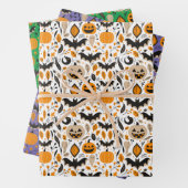 Feuille De Papier Cadeau Jack o lanterns chauves-souris fantômes automne mi (En situation)