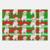 Feuille De Papier Cadeau Jack Russell Terrier Chien de Noël Plaid (Devant 3)