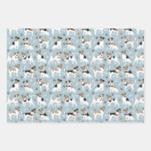 Feuille De Papier Cadeau Jack Russell Terrier Patrouilles et os (Devant)