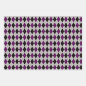 Feuille De Papier Cadeau Jacquard d'automne noir violet Motif (Devant 3)