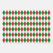 Feuille De Papier Cadeau Jacquard de Noël blanc vert et rouge (Devant)