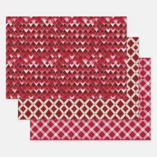 Feuille De Papier Cadeau Jacquard moderne Valentine Motif Set No2