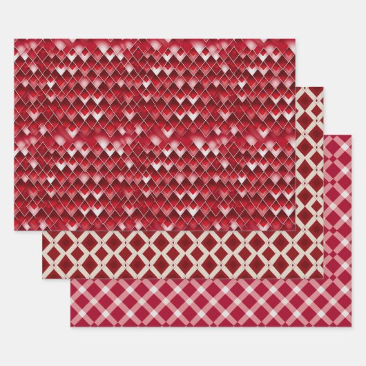 Feuille De Papier Cadeau Jacquard moderne Valentine Motif Set No2 (Lot)