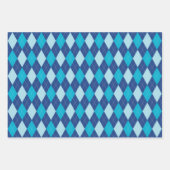 Feuille De Papier Cadeau Jacquard Motif gris rouge et bleu (Devant 3)