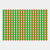 Feuille De Papier Cadeau Jacquard Rouge Et Vert Noël (Devant 2)
