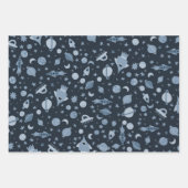 Feuille De Papier Cadeau J'Ai Besoin D'Espace UFO Rocket Planet Motif migne (Devant 2)