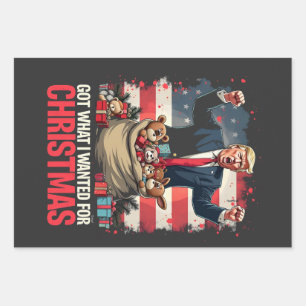 Feuille De Papier Cadeau J'ai obtenu ce que je voulais pour Noël Trump Père