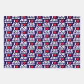 Feuille De Papier Cadeau J'aime Joe Biden | Joe Biden Heart Don (Devant 2)