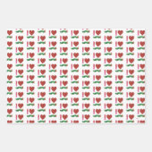 Feuille De Papier Cadeau J'Aime La Caterpillar Très Affamée (Devant)