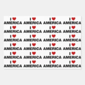 Feuille De Papier Cadeau J'aime l'Amérique (Devant)