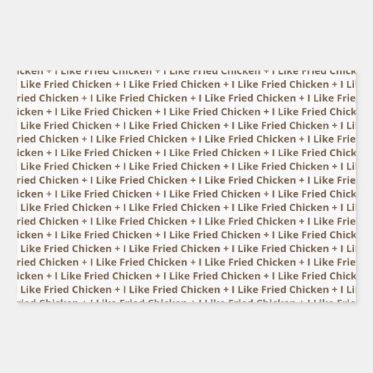 Feuille De Papier Cadeau J'Aime Le Poulet Frit (Devant)