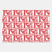 Feuille De Papier Cadeau J'aime les chevaux, l'amour des chevaux (Devant 3)