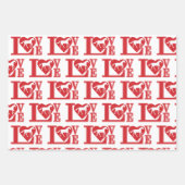 Feuille De Papier Cadeau J'aime les chevaux, l'amour des chevaux (Devant)