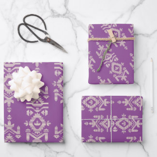 Feuille De Papier Cadeau Jamdani Print Folk Pattern