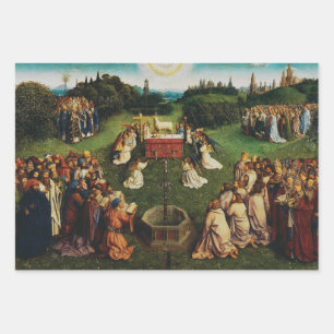 Feuille De Papier Cadeau Jan van Eyck Adoration de l'Agneau mystique Art