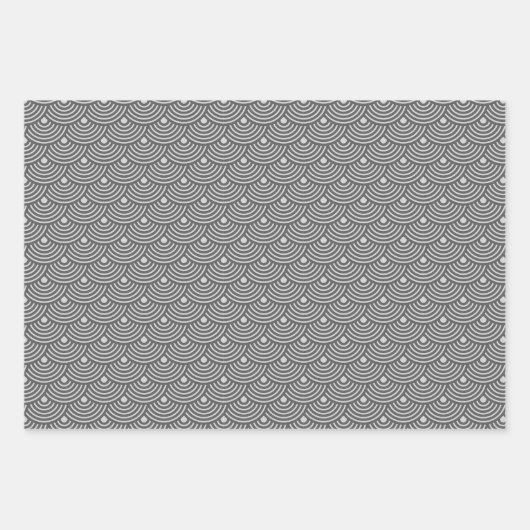 Feuille De Papier Cadeau Japanese Style Fish Scales Pattern (Devant 3)