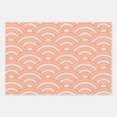 Feuille De Papier Cadeau Japon Vagues Seigaiha Motif Peach Fuzz (Devant 3)