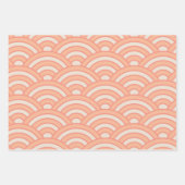 Feuille De Papier Cadeau Japon Vagues Seigaiha Motif Peach Fuzz (Devant 2)