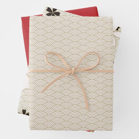 Feuille De Papier Cadeau Japonais Sakura Design traditionnel Wrappi sans fi (En situation)