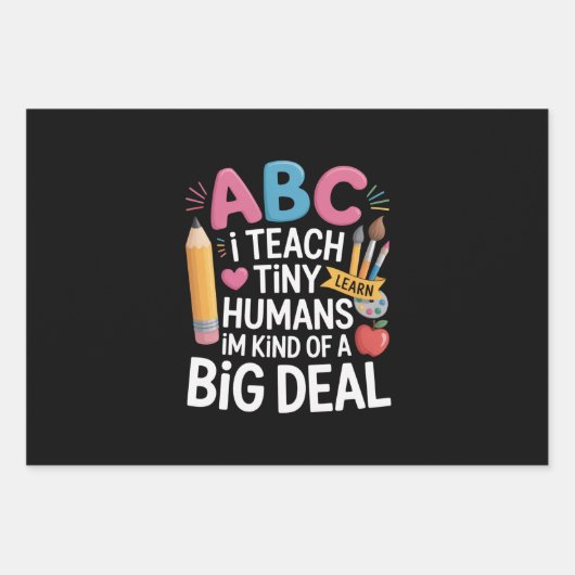 Feuille De Papier Cadeau J'Apprends À Tiny Humans Enseignant Appréciation S (Devant)