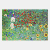 Feuille De Papier Cadeau Jardin Agricole Gustav Klimt Avec Peinture De Fleu (Devant 2)