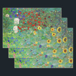 Feuille De Papier Cadeau Jardin Agricole Gustav Klimt Avec Peinture De Fleu<br><div class="desc">Jardin De La Ferme Gustav Klimt Avec Fleurs De Soleil Floral Vintage Art Nouveau Peinture</div>