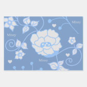 Feuille De Papier Cadeau Jardin Bleu (Devant 3)