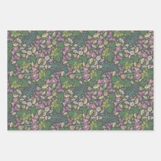 Feuille De Papier Cadeau Jardin de marguerites blanches victoriennes et de (Devant 3)