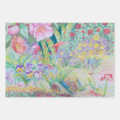 Feuille De Papier Cadeau Jardin plat coloré (Devant)