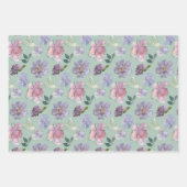 Feuille De Papier Cadeau Jardin rose violet (Devant)