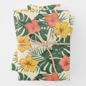 Feuille De Papier Cadeau Jardin tropical d'Hibiscus (En situation)