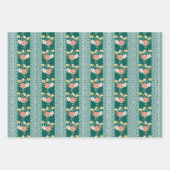 Feuille De Papier Cadeau Jardin Vert Rose Défraîchi (Devant 3)