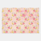 Feuille De Papier Cadeau Jardin Vert Rose Défraîchi (Devant)