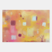 Feuille De Papier Cadeau Jaune Abstrait moderne (Devant)