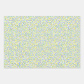 Feuille De Papier Cadeau Jaune, Bleu & Vert Abstrait (Devant)