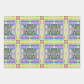 Feuille De Papier Cadeau Jaune bleu violet géométrique (Devant 2)