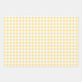 Feuille De Papier Cadeau Jaune canari gingham classique (Devant 2)