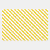 Feuille De Papier Cadeau Jaune Daisy Striped et Polka Dot (Devant 2)