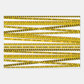 Feuille De Papier Cadeau Jaune Noir Construction Garçon Anniversaire Cadeau (Devant 3)