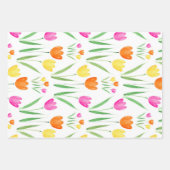Feuille De Papier Cadeau Jaune, rose, orange Tulips Motif (Devant 2)