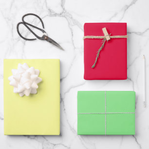 Feuille De Papier Cadeau jaune rouge vert