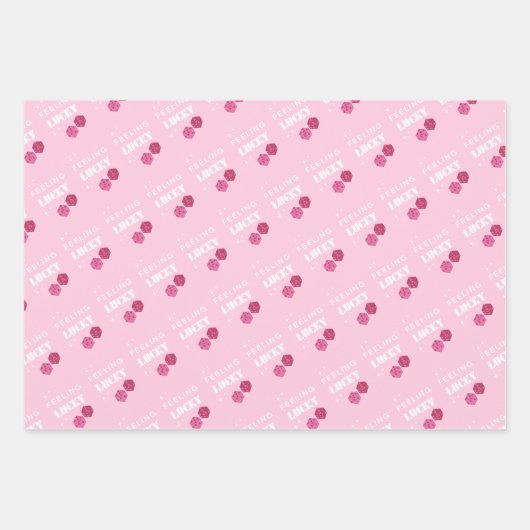 Feuille De Papier Cadeau Je me sens chanceuse, fille chanceuse, fille chanc (Devant 3)